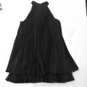 Black pleated cocktail dress